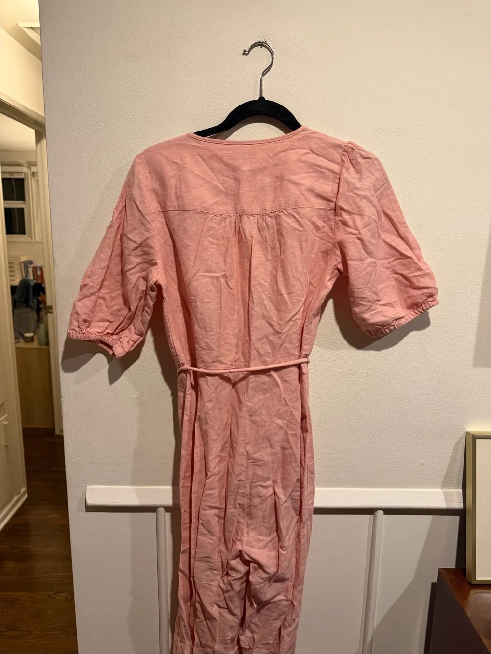 Madewell Blush Pink Button-Front Drawstring Jumpsuit